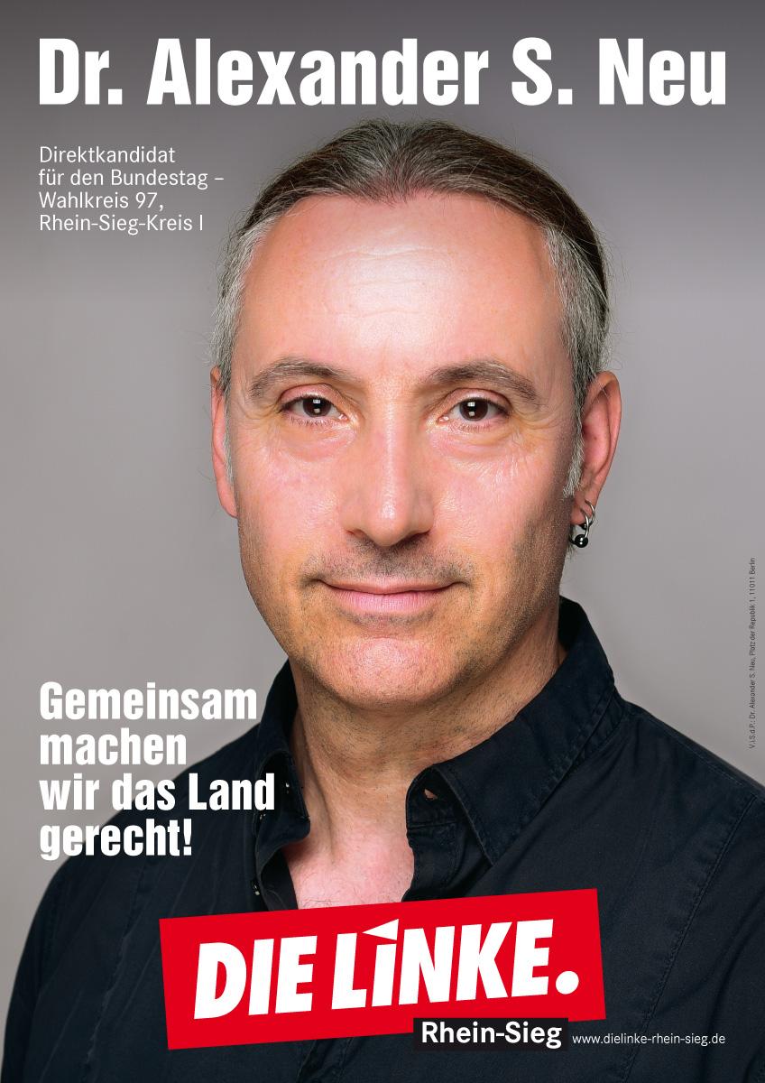 Werbeplakat DER LINKEN mit Alexander Neu
